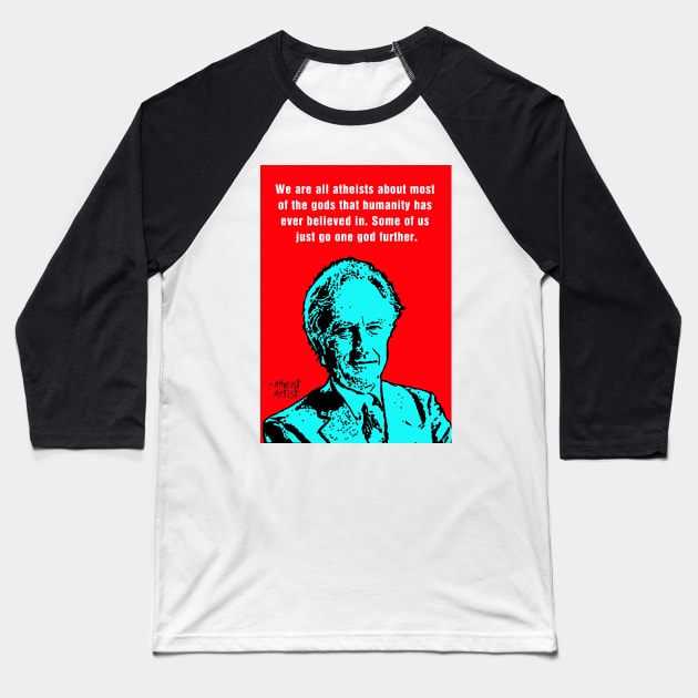 Richard Dawkins atheist Baseball T-Shirt by DJVYEATES